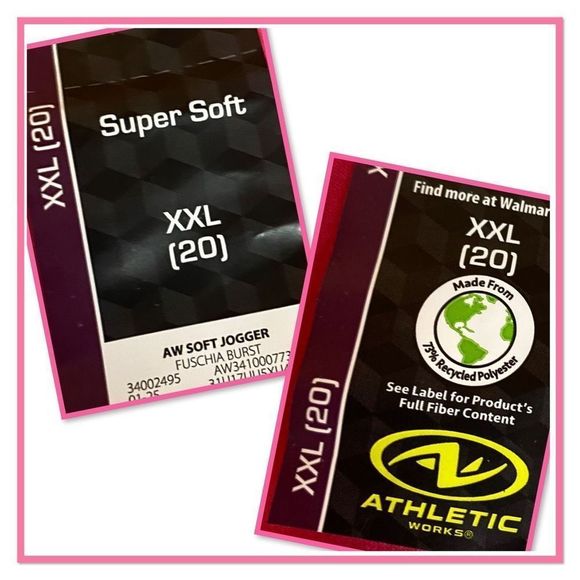 Athletic Works Size XXL Pink Soct Joggers - Picture 11 of 14